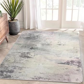 Soft Abstract Area Rugs Non-Slip Carpet for Living Room Bedroom Dining Room Indoor Rugs Home Decor (Grey/Multi