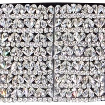 , Embroidered Crystal Heart Bandeau, 10, Crystal/Black