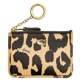 Women's Leopard Printed Leather Mini ID Skinny