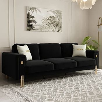 Black Velvet Sofa Couch