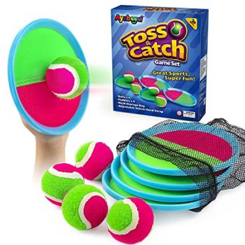 Toss and Catch Ball Set Beach Toys Outdoor Games Outdoor Toys Yard Games Boys Toys Gifts for Kids Ball and Catch Game