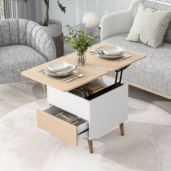 3-in-1 Lift Top Small Coffee Table for Living Room Modern