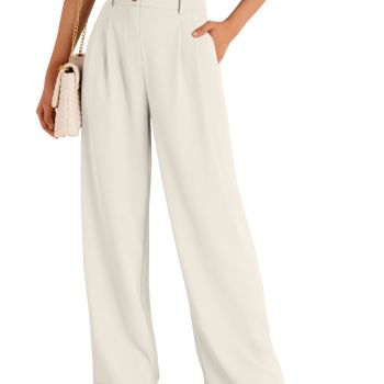 Work Dress Pants Womens 2024 Summer High Waisted Professional Business Office Interview Outfits Wide Leg Wear Trousers Dressy Attire