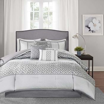 Luxury Comforter Set-Traditional Jacquard Design All Season Down Alternative Bedding