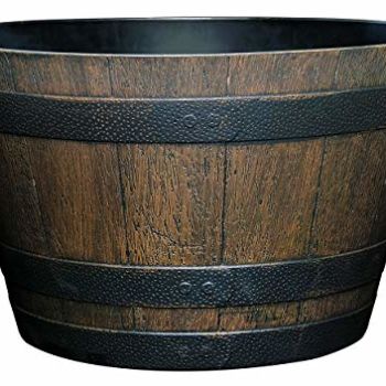 Whiskey Plastic Resin Flower Pot Barrel Planter