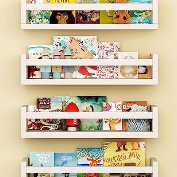 Set of 4 Wall-Mounted Kid's Bookshelf