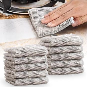 3/5/10/15 PCS Multipurpose Wire Dishwashing Rags for Wet and Dry