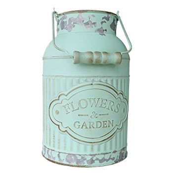 Shabby Chic Metal Jug Vase Pitcher Flower Holder for Home Decoration