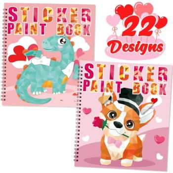 2PCS Valentine's Day Gifts for Kids Sticker Books