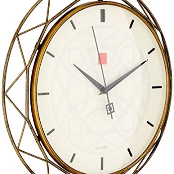 Clocks C4834 Luxfer Prism 14 Inch Frank Lloyd Wright Inspired Wall Clock