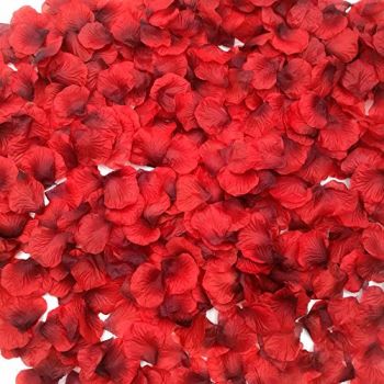 2200 PCS Dark-Red Silk Rose Petals for Valentine's Day,Romantic Night,Wedding,Proposal Anniversary Flower Decorations