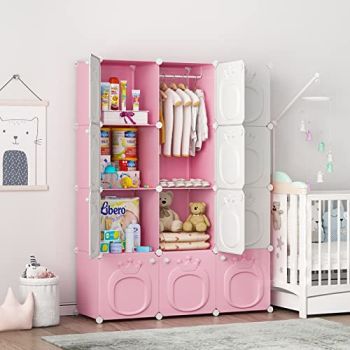 Kids Wardrobe Closet,Baby Girl Closet Cabinet