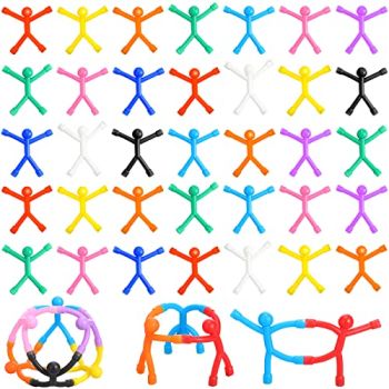 50 Pcs Refrigerator Magnets Colorful Magnetic Men Fidget Toys Humanoid Mini Magnet Toys Flexible Cute Magnets for Refrigerator Door Office Fun Decorative Decoration