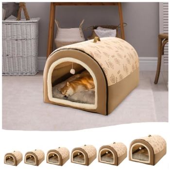 Dog Bed House 2 Ways to Use Indoor Dog Comfort House for Cats and Small Dogs