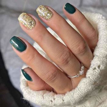Square Press on Nails Short Fake Nails Green Nails