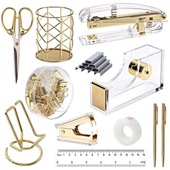 Gold Office Supplies Set Desk Accessories