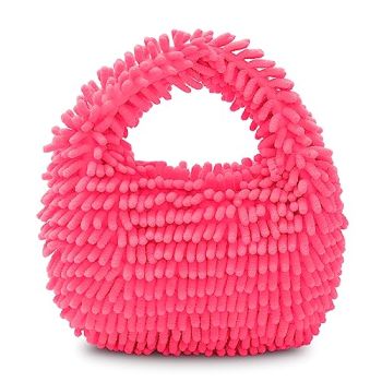 Fluffy Tote Bag Pink purse For Women Fuzzy Purse Cute Plush Purse for Women(S)