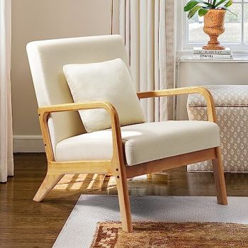 Mid-Century Modern Accent Chair,Fabric Lounge Boho Side Chair for Living Room Bedroom