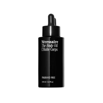 The Body Oil. 100% Organic + Cold-Pressed. Vitamins. Omegas. Minerals. Aged Skin. Dry Skin. Stretch Marks. Hypoallergenic. Dermatologist-Tested. Non-Comedogenic. Fragrance-Free. 3.4 fl oz.