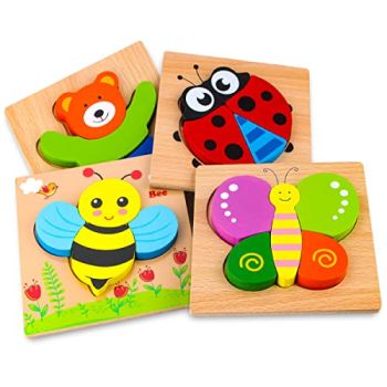 Wooden Animal Puzzles for Toddlers 1 2 3 Years Old