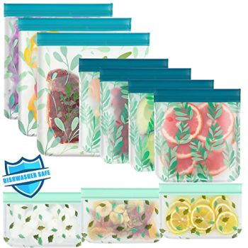 10 Pack Dishwasher Safe Reusable Bags Silicone