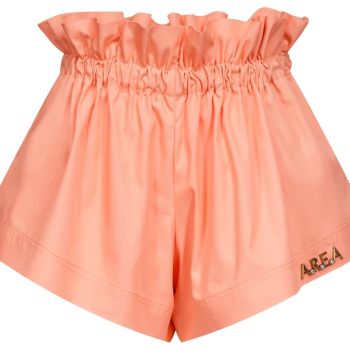 Ruffle Waist Track Short, L, Sweet Salmon