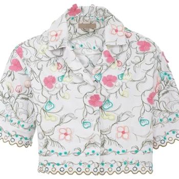 , Cotton Embroidered Jacket, 4, Multi Color