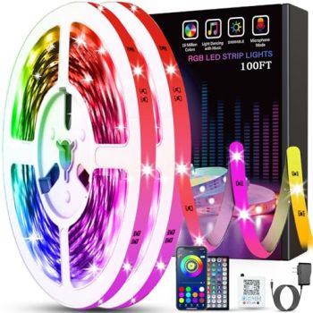 Led Lights for Bedroom 100ft (2 Rolls of 50ft) Music Sync Color Changing Strip Lights