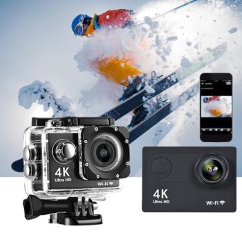 HD 1080p 30fps Action Camera HD Underwater Cameras 30m Camera Ski Camera Sports Cameras Support WiFi & 170 Degree Wide Angle