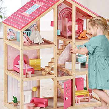 Wooden Dollhouse for Girls