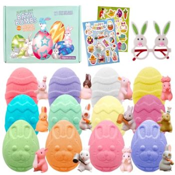 12 Pack Easter Egg Bath Bombs Gift Set for Kids