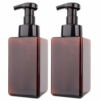 2 Pack Foaming Soap Dispenser 15oz Refillable Foam Liquid Hand Soap Empty Plastic Pump Bottle Container for Bathroom Vanities