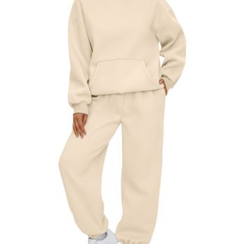 Sweatsuits Women 2 Piece Outfit Lounge Two Piece Sets Fall Fashion 2025 Tracksuits Oversized Sweatshirt and Sweatpants Casual Teen Girls Clothing Apricot M