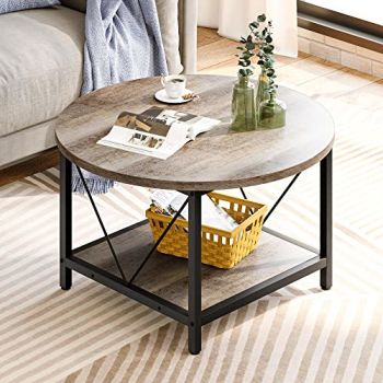 Round Coffee Table,Rustic Wood Coffee Tables for Living Room