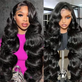 Body Wave Lace Front Wigs Human Hair Pre Plucked 180% Density HD Lace Frontal Wigs 13x4 Glueless Human Hair Wigs for Black Women With Baby Hair Natural Hairline Body Wave Wig 24inch