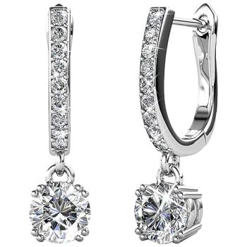 Mckenzie 18k White Gold Plated Dangle Earrings
