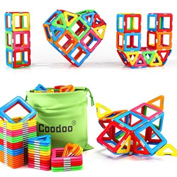 Upgraded Magnetic Blocks Tough Tiles STEM Toys for 3+ Year Old Boys and Girls Learning by Playing Games for Toddlers Kids