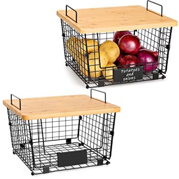 2 Set Stackable Wire Basket