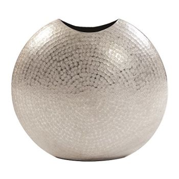 Frosted Silver Decorative Metal Vase Accent Piece
