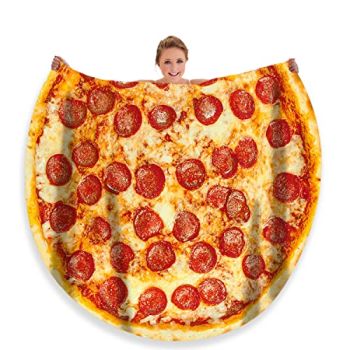 Pizza Blanket for Adult and Kids Novelty Food Blanket Adult Size Funny Realistic Throw Blanket Fuzzy Fleece Blanket Flannel Gift for Teens Boys and Girls 60 inches