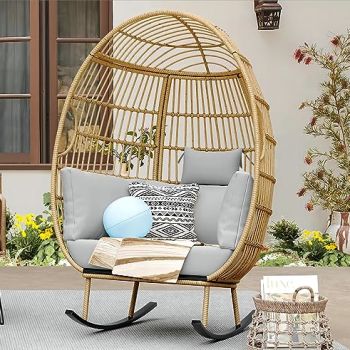 Outdoor Wicker Rocking Egg Chair