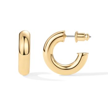 14K Yellow Gold Plated Lightweight Chunky Open Hoops