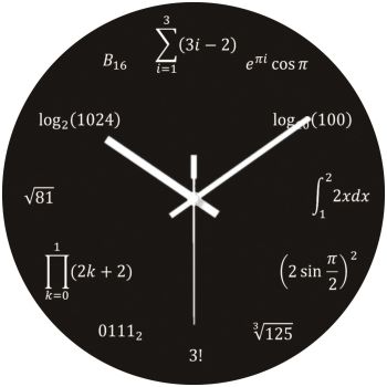 OSWALDO Math Equations and Notations Decorative Round Wooden Wall Clock