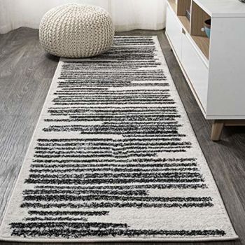 MOH207A-28 Khalil Modern Berber Stripe Indoor Farmhouse Area-Rug Bohemian Minimalistic Striped Easy-Cleaning Bedroom Kitchen Living Room Non Shedding