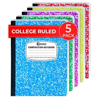 5 Pack Composition Notebooks College Ruled