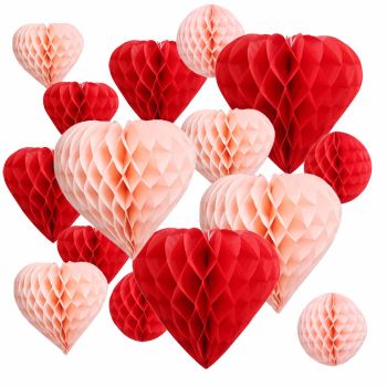 16 Pack Red Blush Pink Party Decoration Pom Pom