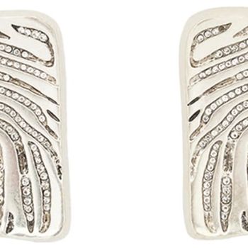 Crystal Fingerprint Square Stud Earrings
