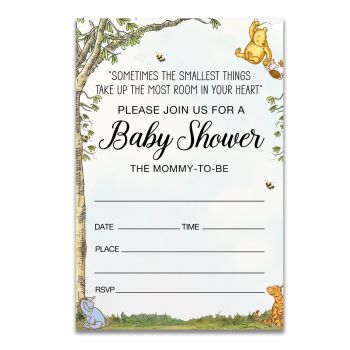 Vintage Winnie the Pooh Baby Shower Invitations Fill in Style Pooh Baby Shower Gender Neutral Invites