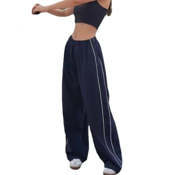 Track Pants Women Baggy Pants Y2k Pants Parachute Pants for Women Y2K Clothing(Navy,S,Small)