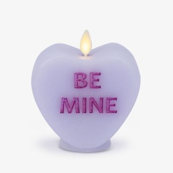 Gentle Lavender Flameless Candle Candy Heart